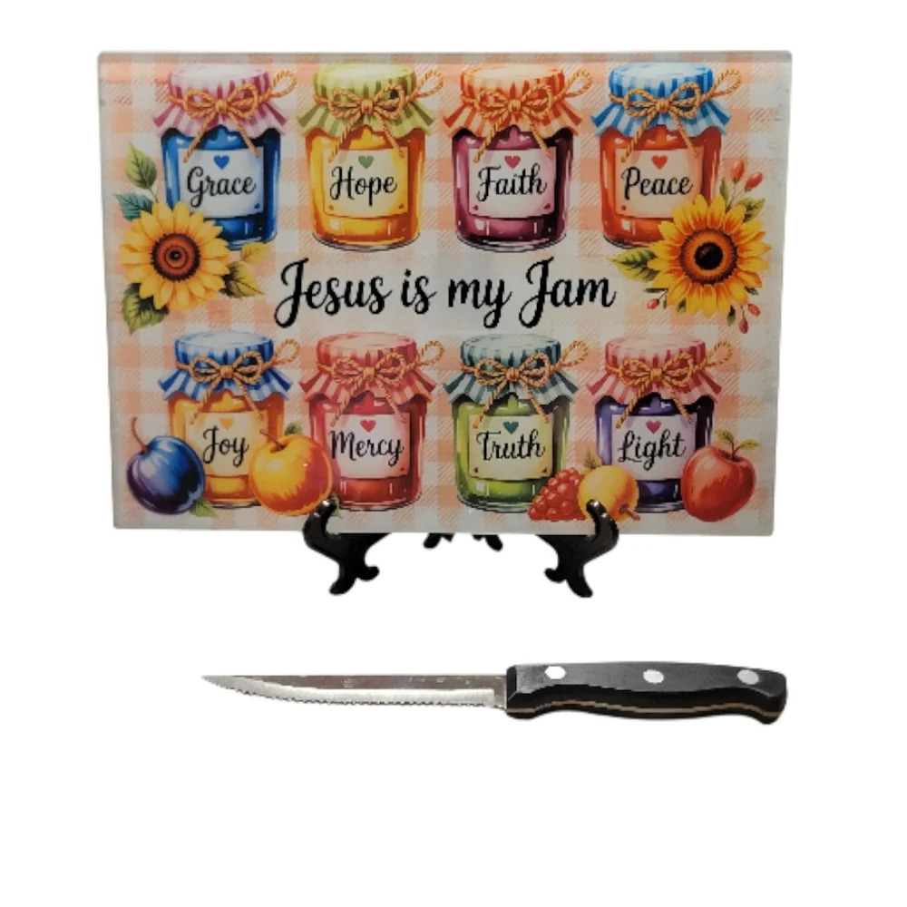 Jesus, Is My Jam Glass Cutting Board - Custom Made